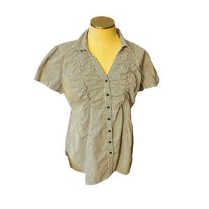 Motherhood Navy Blue and White Striped Blouse